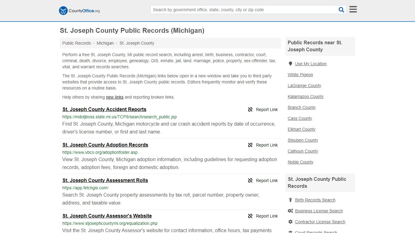 St. Joseph County Public Records (Michigan) - County Office
