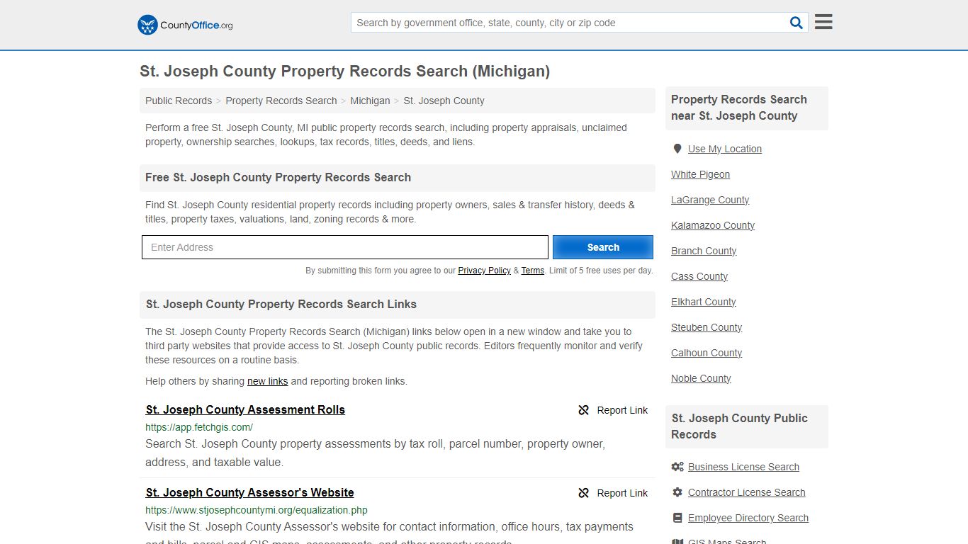 St. Joseph County Property Records Search (Michigan)