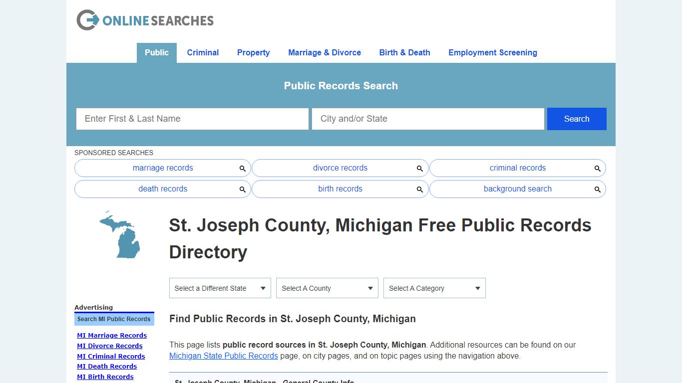St. Joseph County, Michigan Public Records Directory